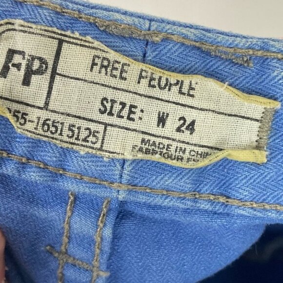 Free People High Rise Light Blue Skinny Jeans Size 24 Denim Zipper Fly Boho Jean - Picture 3 of 13